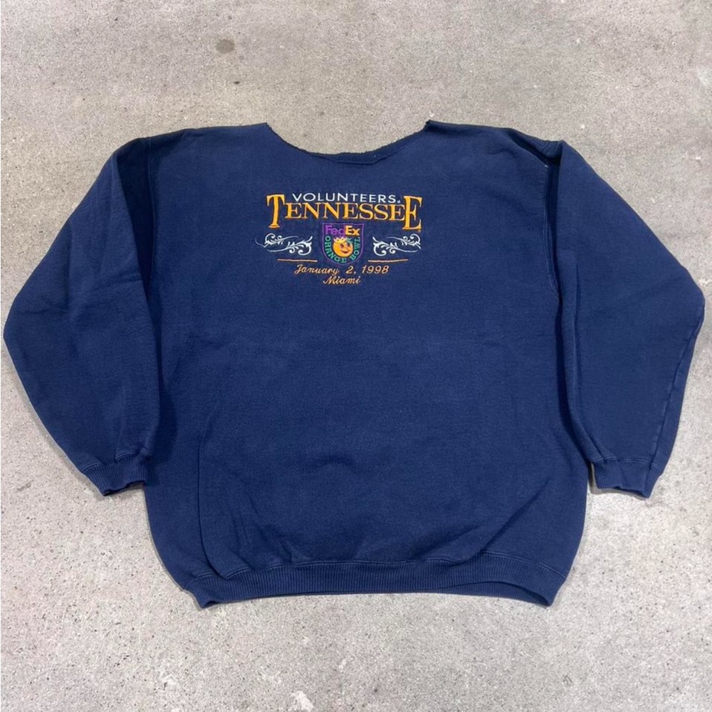 Volunteer Tennessee Navy Blue Graphic Crewneck Sweatshirt